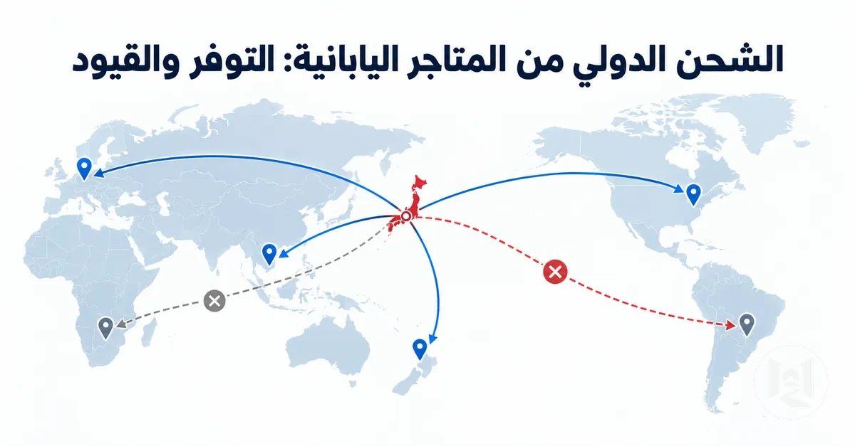 مسارات الشحن الدولي وقيوده لدى المتاجر اليابانية عبر الإنترنت