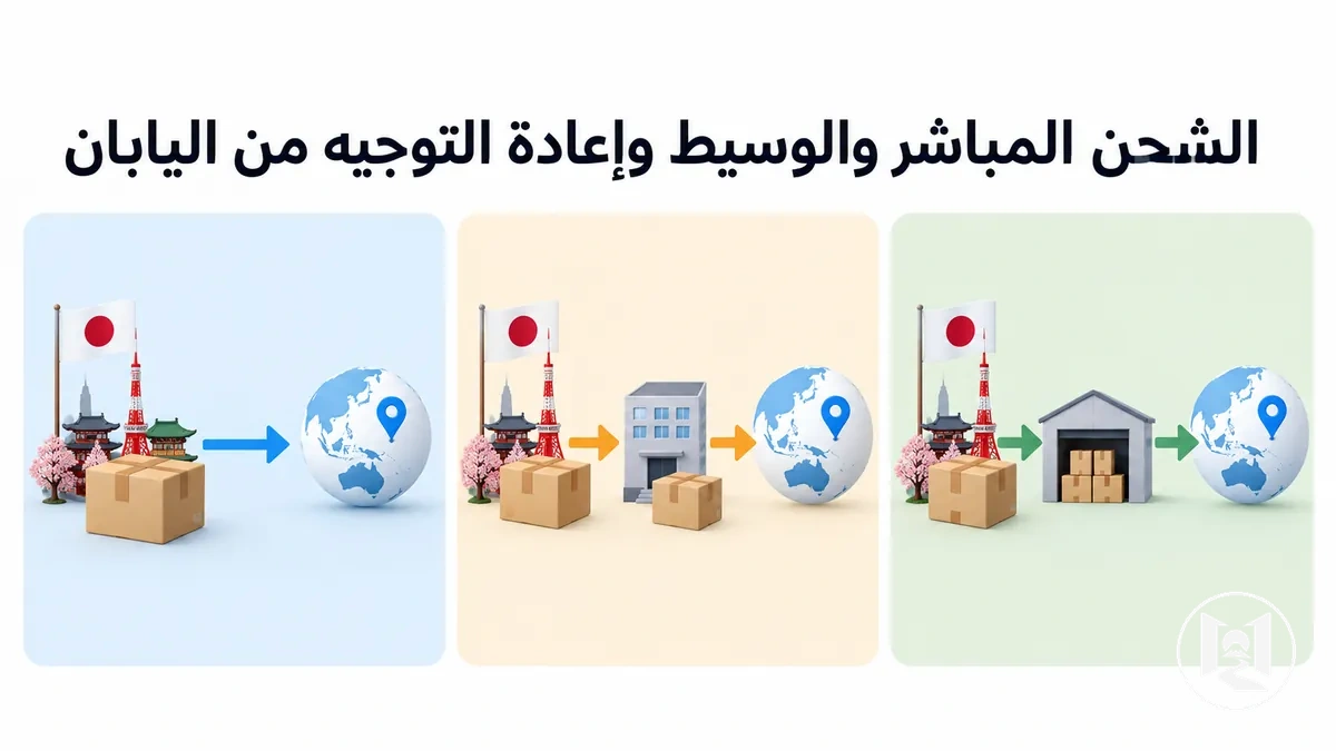 مقارنة الشحن المباشر والشراء عبر وسيط وإعادة توجيه الطرود من اليابان