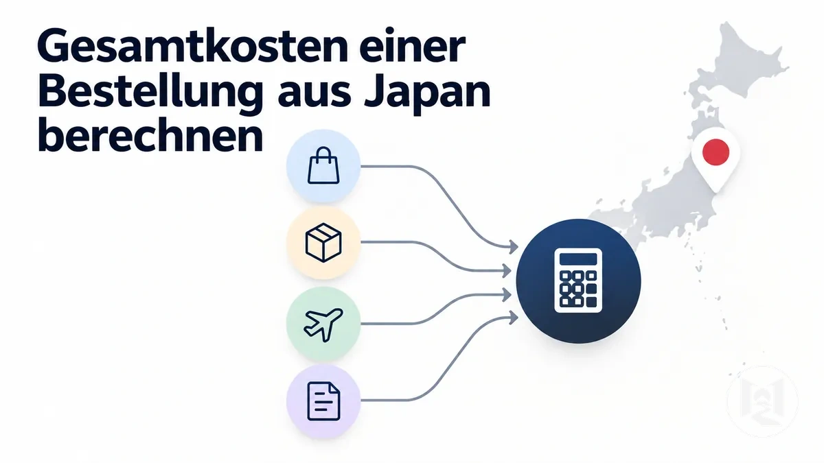 Kostenaufstellung für eine Online-Bestellung aus Japan