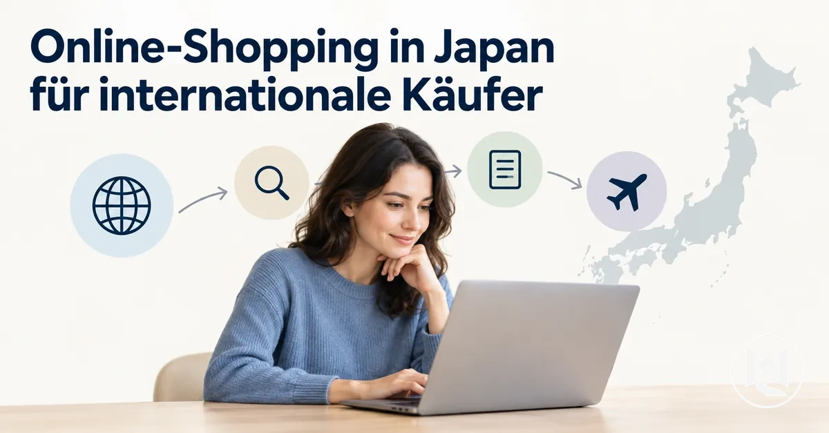 Internationaler Käufer beim Online-Shopping in Japan