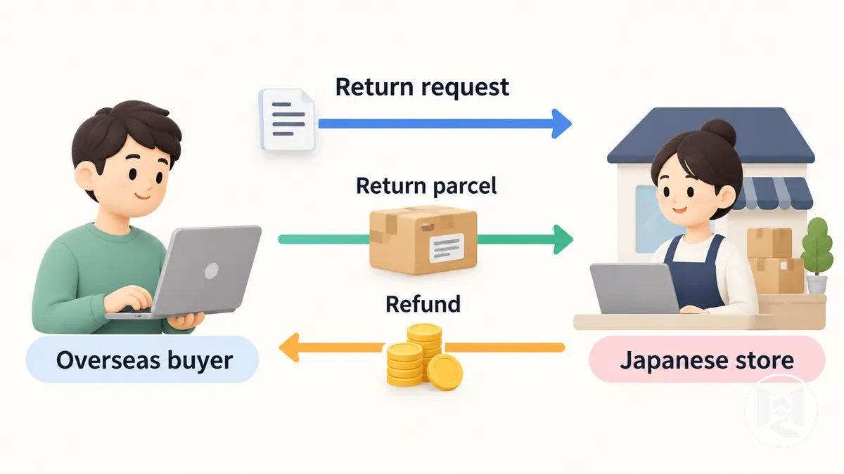 Direkte Rückgabeverantwortung zwischen einem ausländischen Käufer und einem japanischen Online-Shop