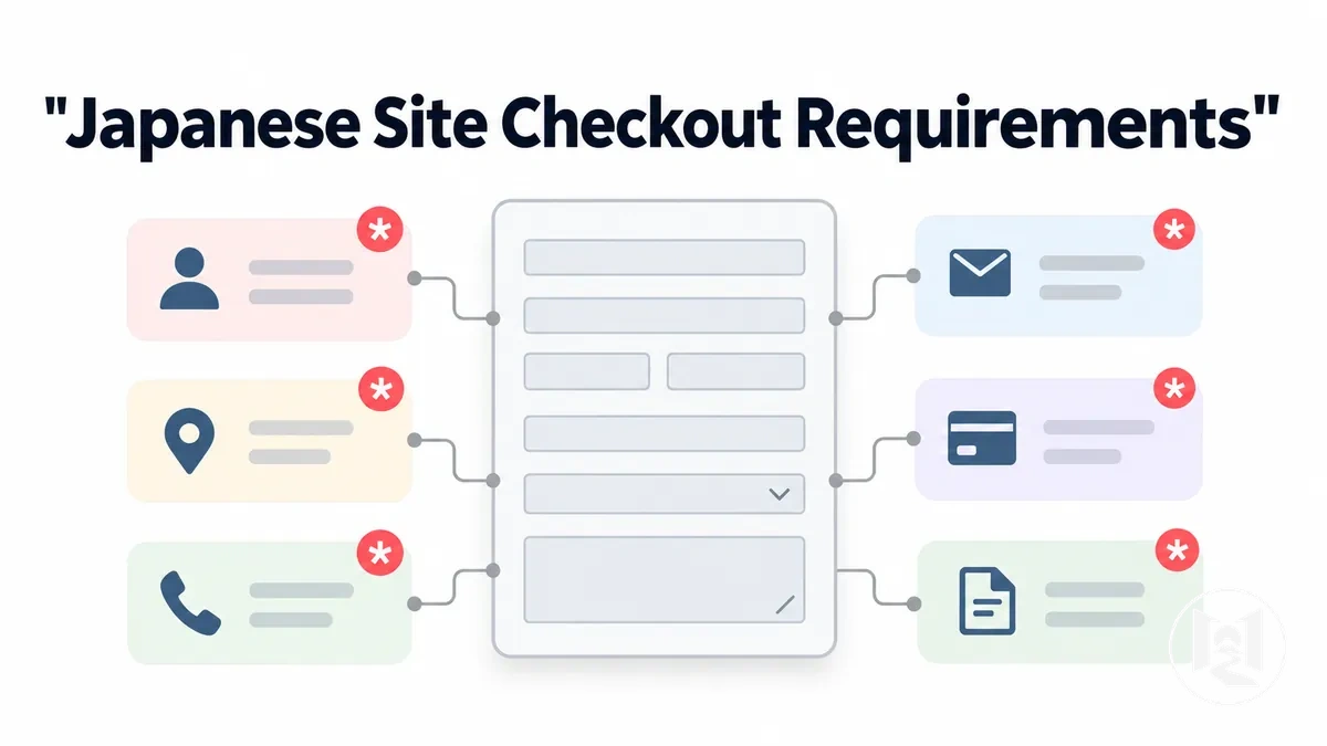Checkout fields and requirements on a Japanese shopping website