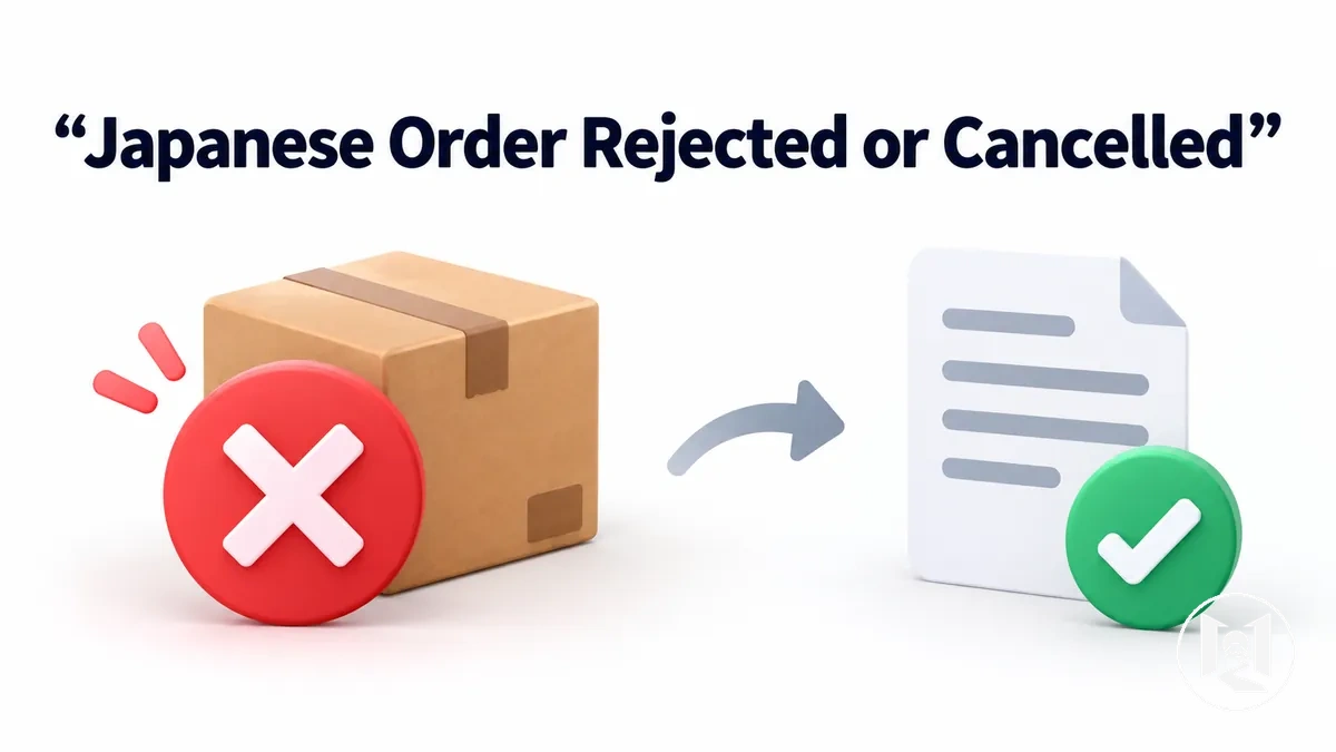 Japanese online checkout showing a rejected or cancelled order