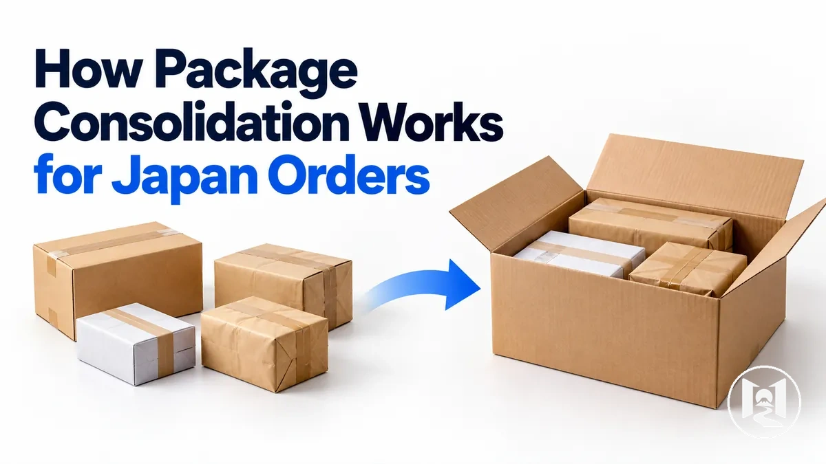 Multiple Japanese parcels being consolidated for international shipment