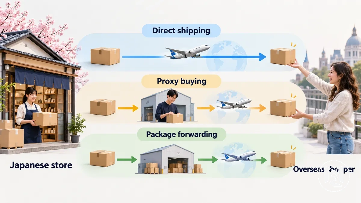 Direct shipping, proxy buying and package forwarding roles in a Japanese online shopping order
