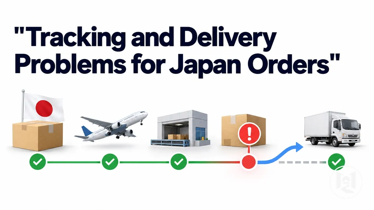 Tracking and delivery stages for an online order shipped from Japan