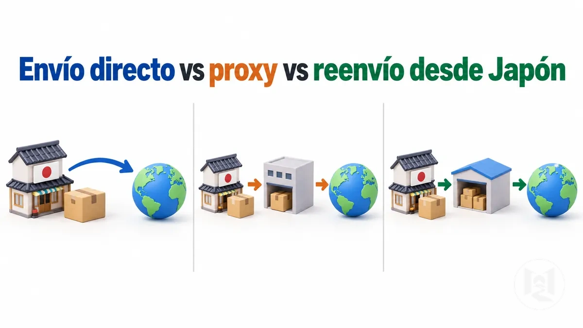 Comparación entre envío directo, compra por proxy y reenvío de paquetes desde Japón