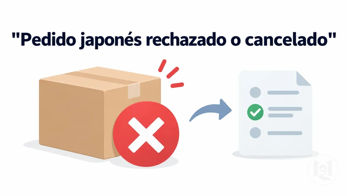 Proceso de compra online en Japón con un pedido rechazado o cancelado