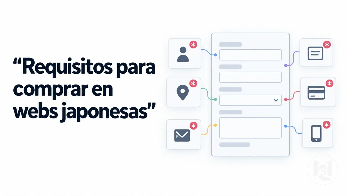 Campos y requisitos para finalizar una compra en una web japonesa