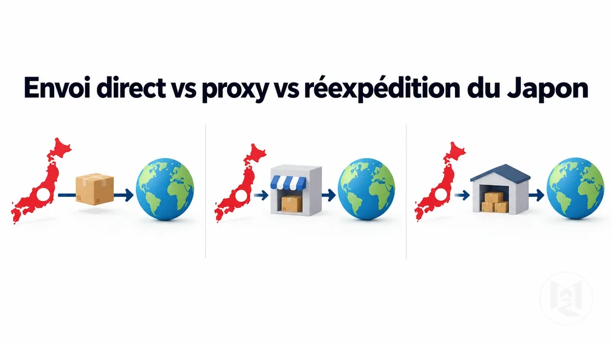 Comparaison entre expédition directe, achat via proxy et réexpédition de colis depuis le Japon