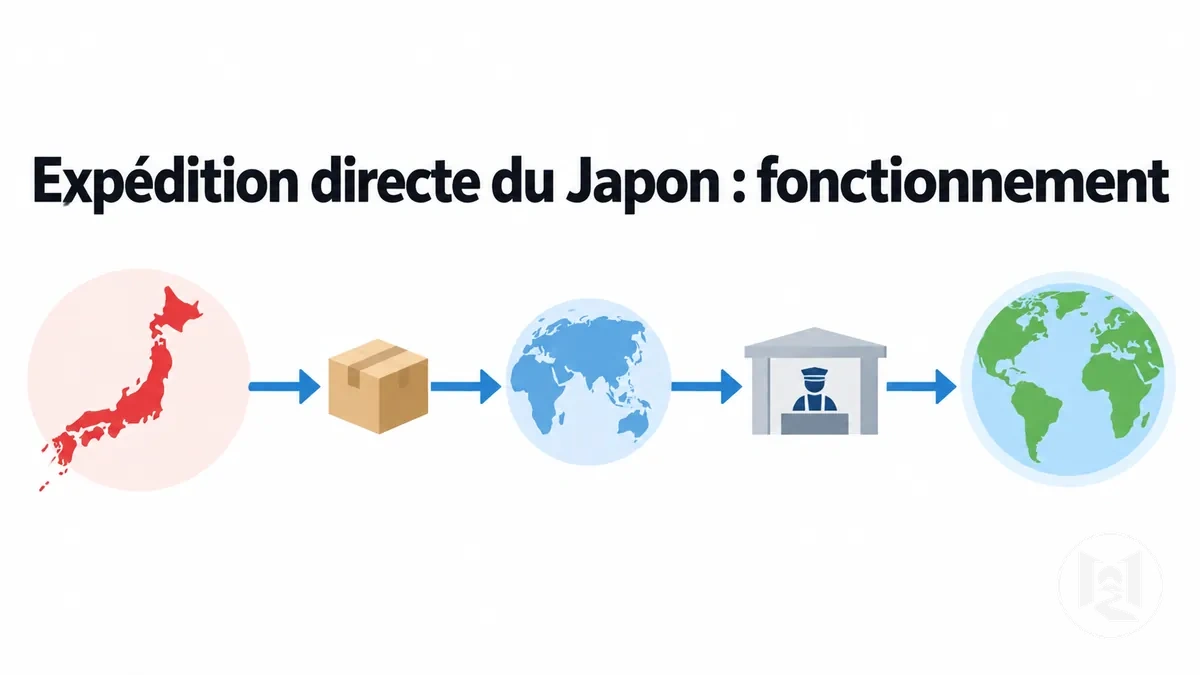 Processus d'expédition internationale directe depuis une boutique en ligne japonaise