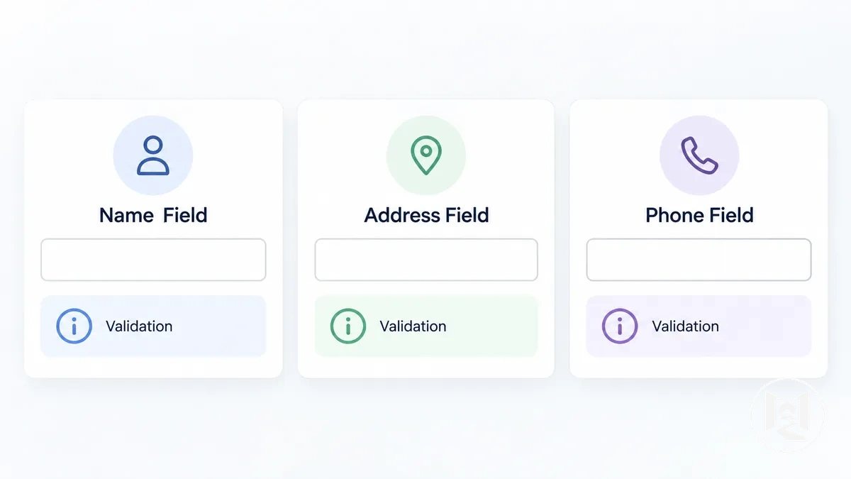 Formulaire générique de site japonais séparant les champs de validation du nom, de l adresse et du numéro de téléphone