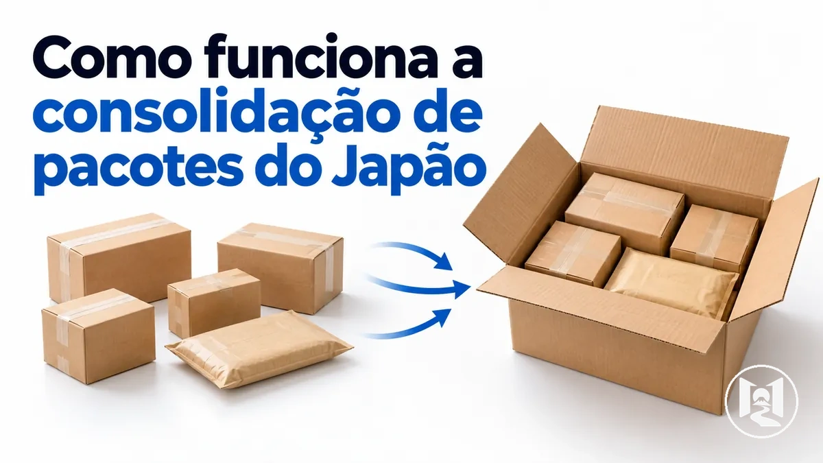 Vários pacotes do Japão consolidados para envio internacional
