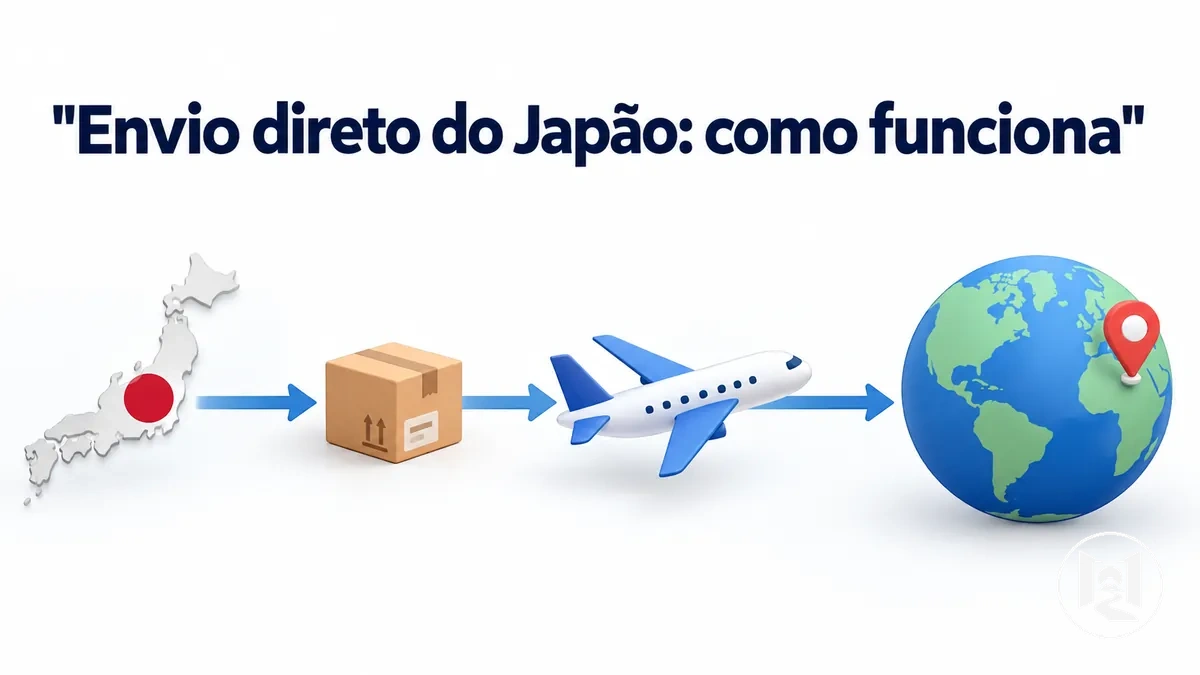 Fluxo de envio internacional direto de uma loja online japonesa