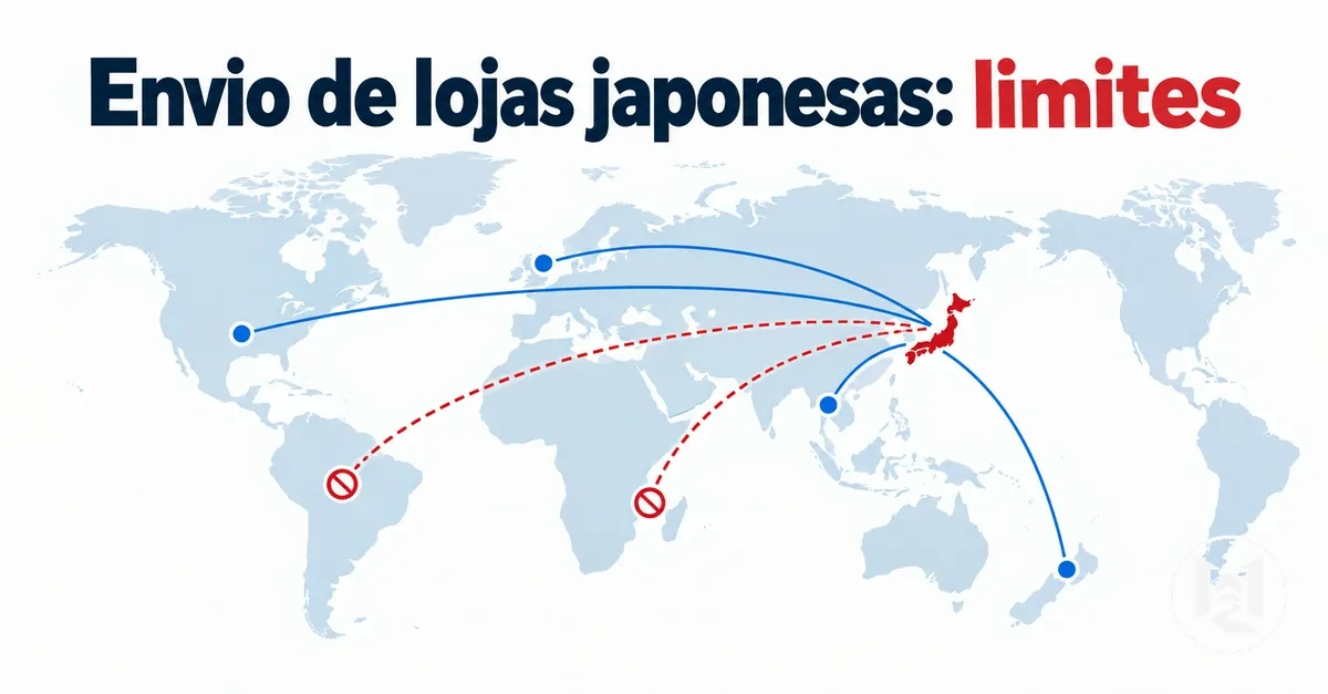 Rotas e limitações de envio internacional de lojas online japonesas
