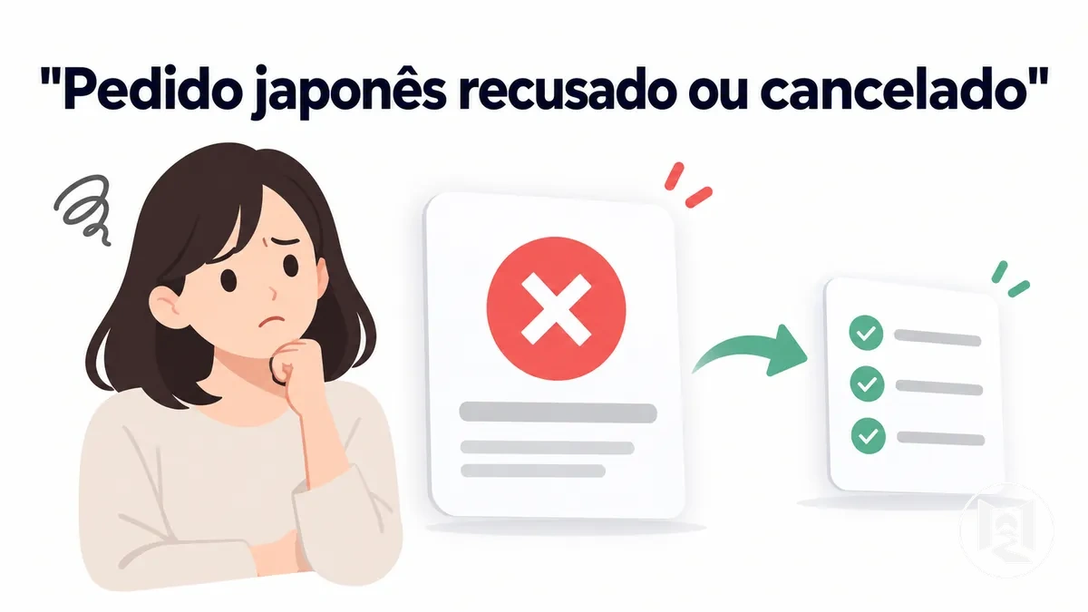 Finalização de compra em site japonês com pedido recusado ou cancelado