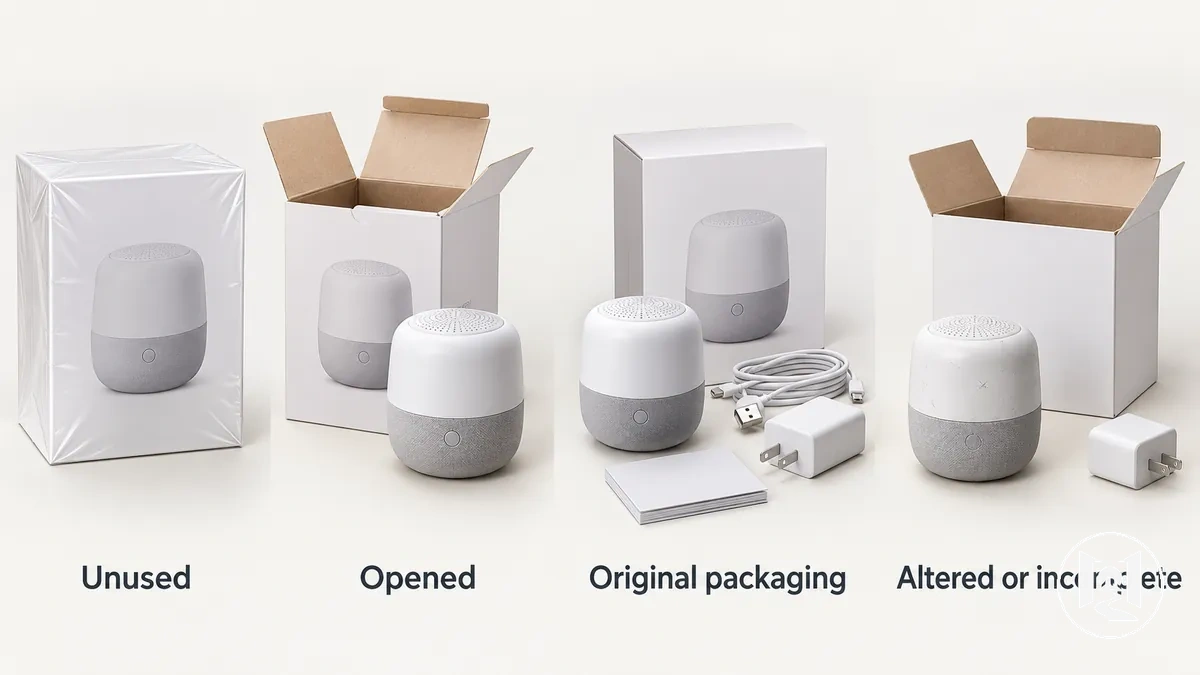 Estados de condição do item que podem afetar a elegibilidade para devolução de um pedido online do Japão