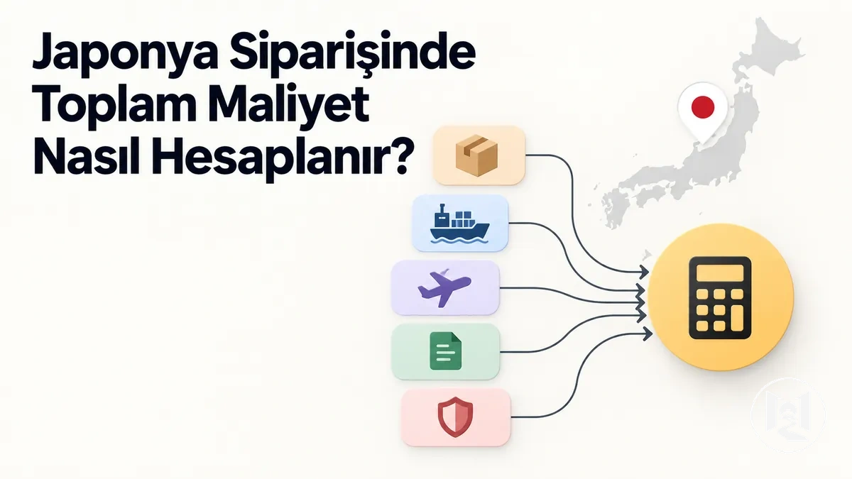 Japonya'dan gönderilen bir online siparişin maliyet kalemleri